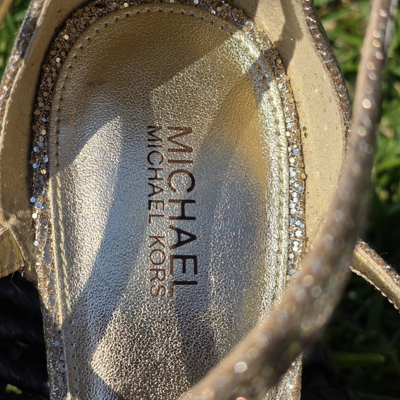 Michael Kors Gold Glitter Heels - Picture 2 of 16